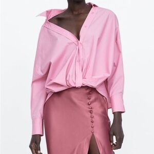 Zara Pink Button-Down Shirt
